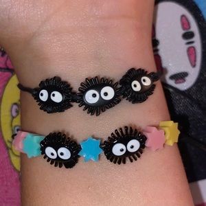 RARE HTF Studio Ghibli Spirited Away Soot Sprite Gremlins Hot Topic Bracelets